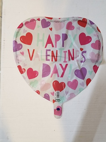 White Heart Valentines Day Mylar Balloon
