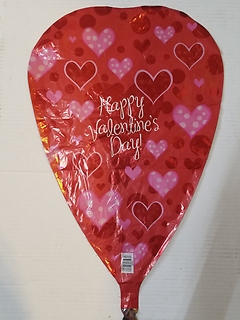 Oval Heart Valentines Day Mylar Balloon