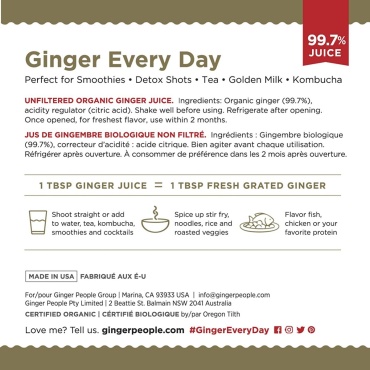 Ginger Juice| Organic|32 Ounce|